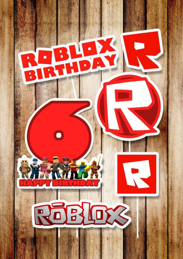 Roblox Centerpieces Roblox Digital Party Supplies Roblox Etsy In 2021 
