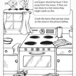 Safety In The Kitchen Colouring Pages Kitchen Safety Teaching Safety