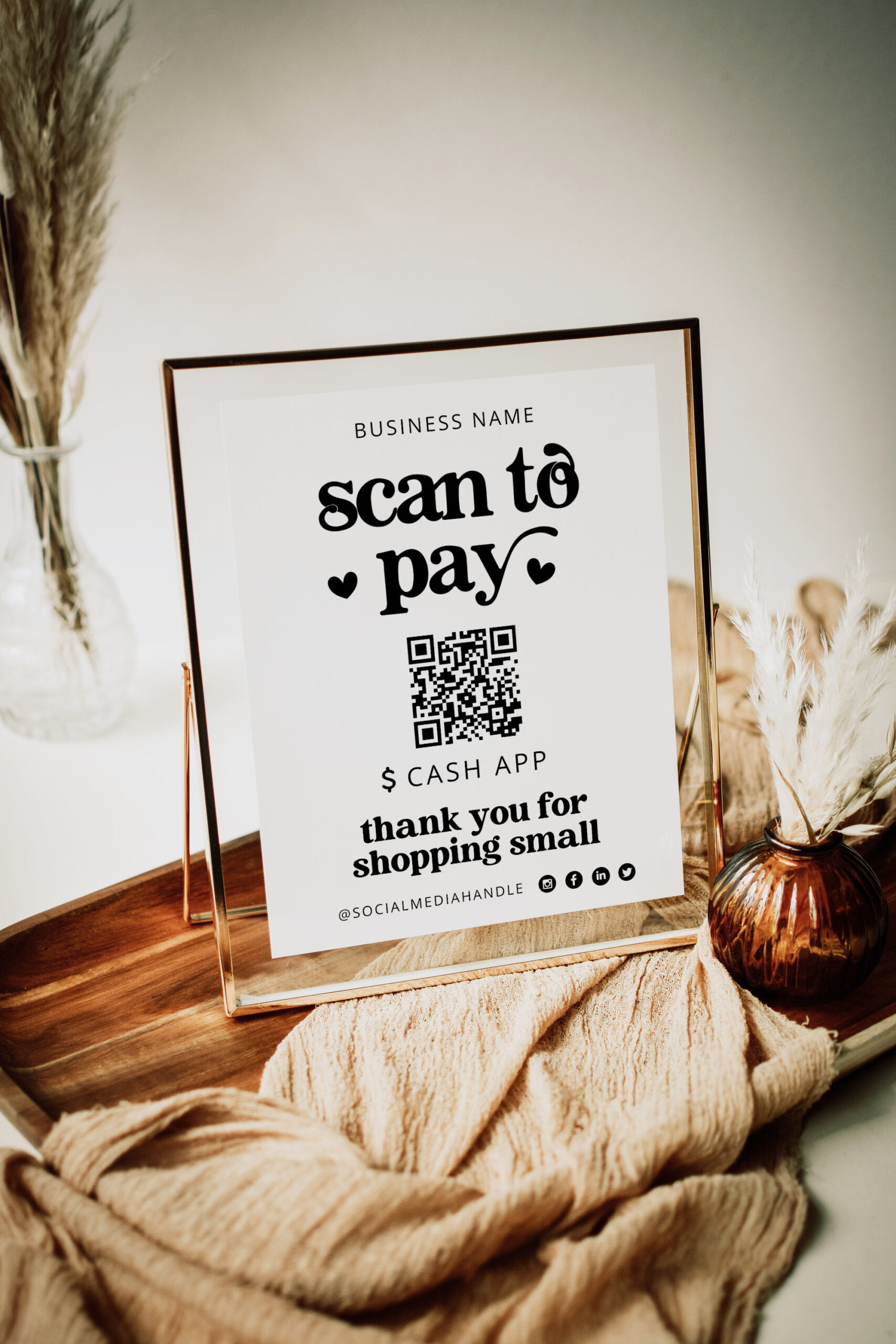 Scan To Pay Sign QR Code Sign Template Printable Payment Etsy