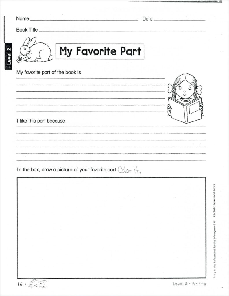 Second Grade Book Report Template