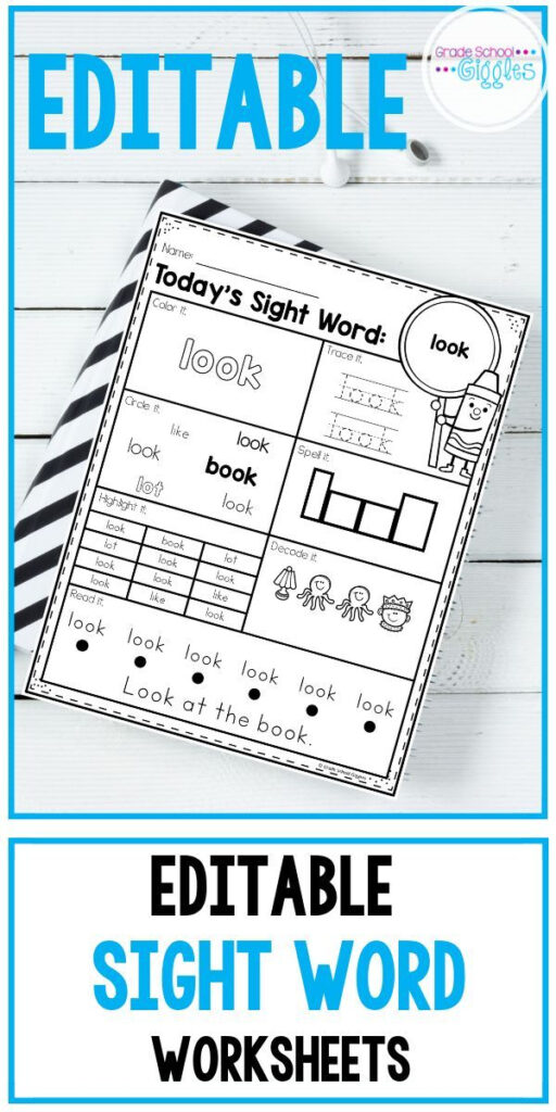 Sight Words Worksheets EDITABLE With Images Sight Word Worksheets 