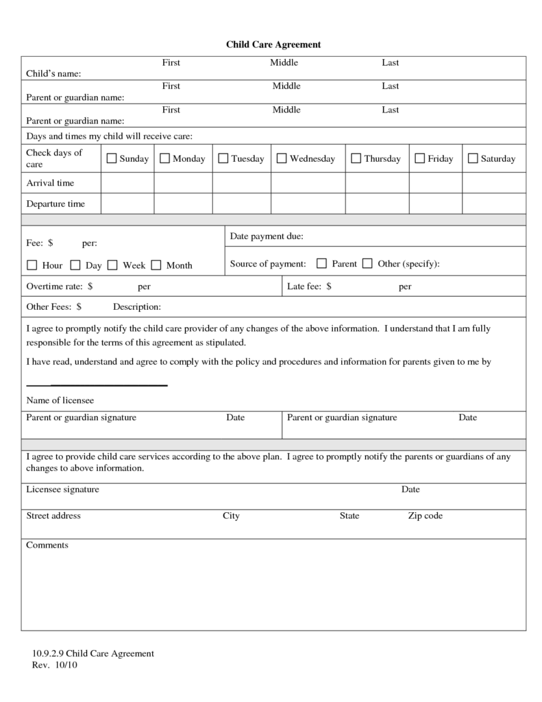 Simplydaycare Printable Home Daycare Forms Printable Form 2021