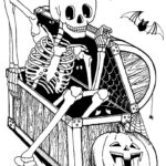 Skeleton In A Chest Printable Printable Halloween Coloring Pages For