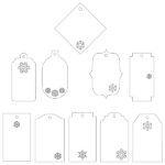 Snowflake Gift Tag Outline Patterns DFX EPS PDF PNG And SVG Cut Files