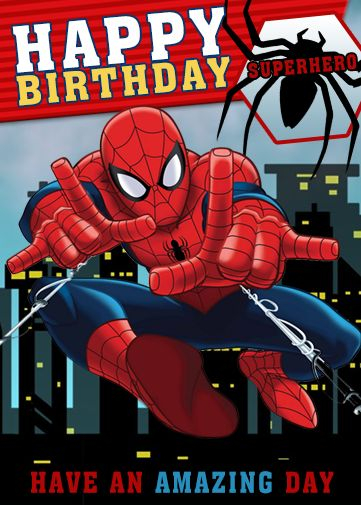 Spiderman Birthday Card In 2020 Happy Birthday Spiderman Happy 