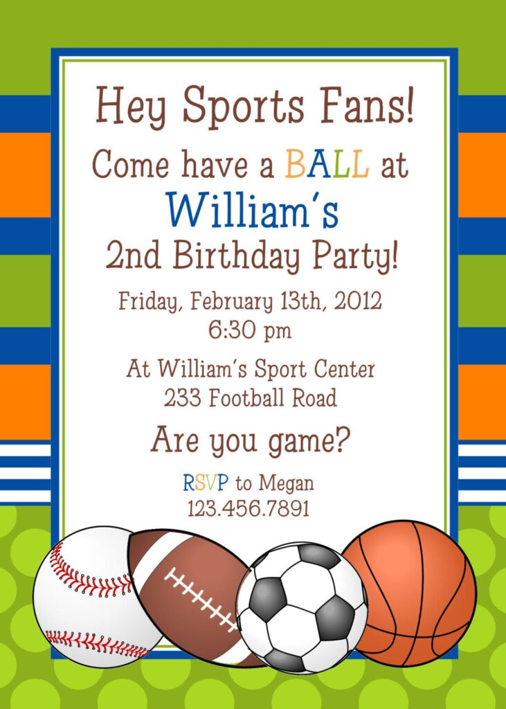 Sports Invitations Templates Free Sports Theme Birthday Sports 