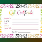 Spring Splashes Gift Certificate Template Gift Certificate Template