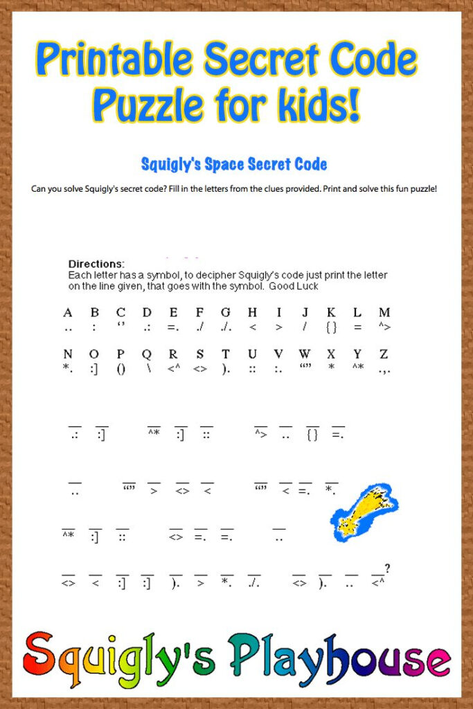 Squigly s Space Secret Code Word Puzzles For Kids Word Games For 