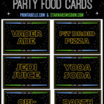 Star Wars Party Food Cards Printable PDF FREE Sign And Coloring Page