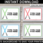 Star Wars Party Food Labels Template Printable Birthday Party Decoration