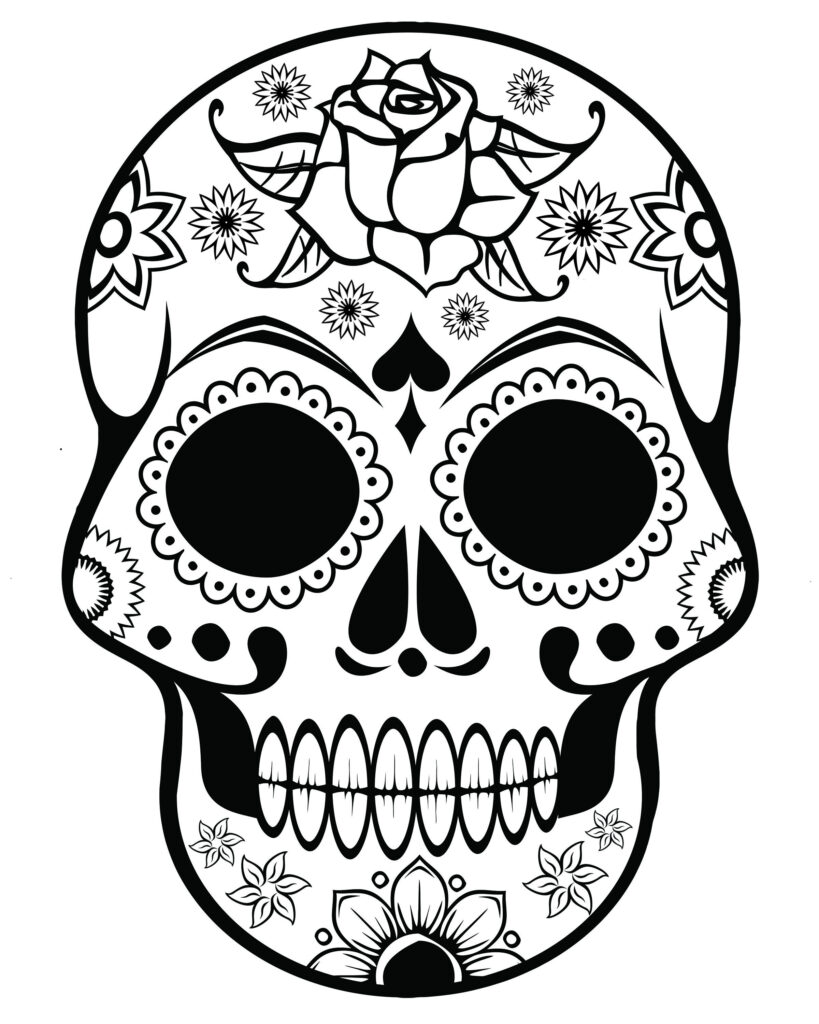 Sugar Skull Coloring Page Skull Coloring Pages Skull Stencil Skull 