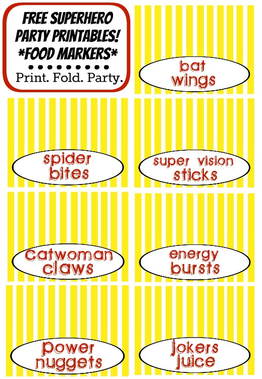 Tattered And Inked Superhero Food Ideas Free Printables 