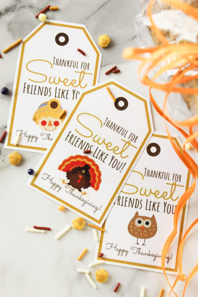 Thankful For Sweet Friends Like You Free Printable Gift Tags Baking 