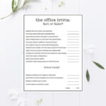 The Office TV Show Party Trivia Game Printable Office Party Etsy In