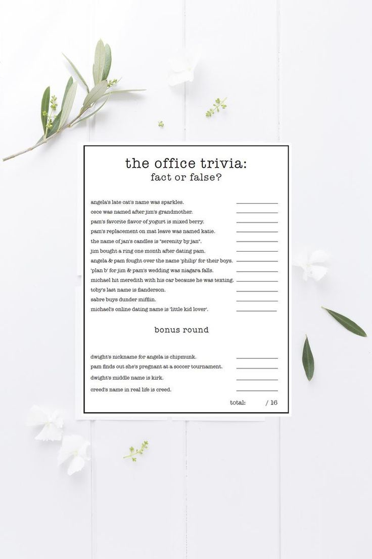 The Office TV Show Party Trivia Game Printable Office Party Etsy In 