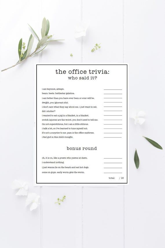 The Office TV Show Who Said It Party Trivia Game Printable Etsy The