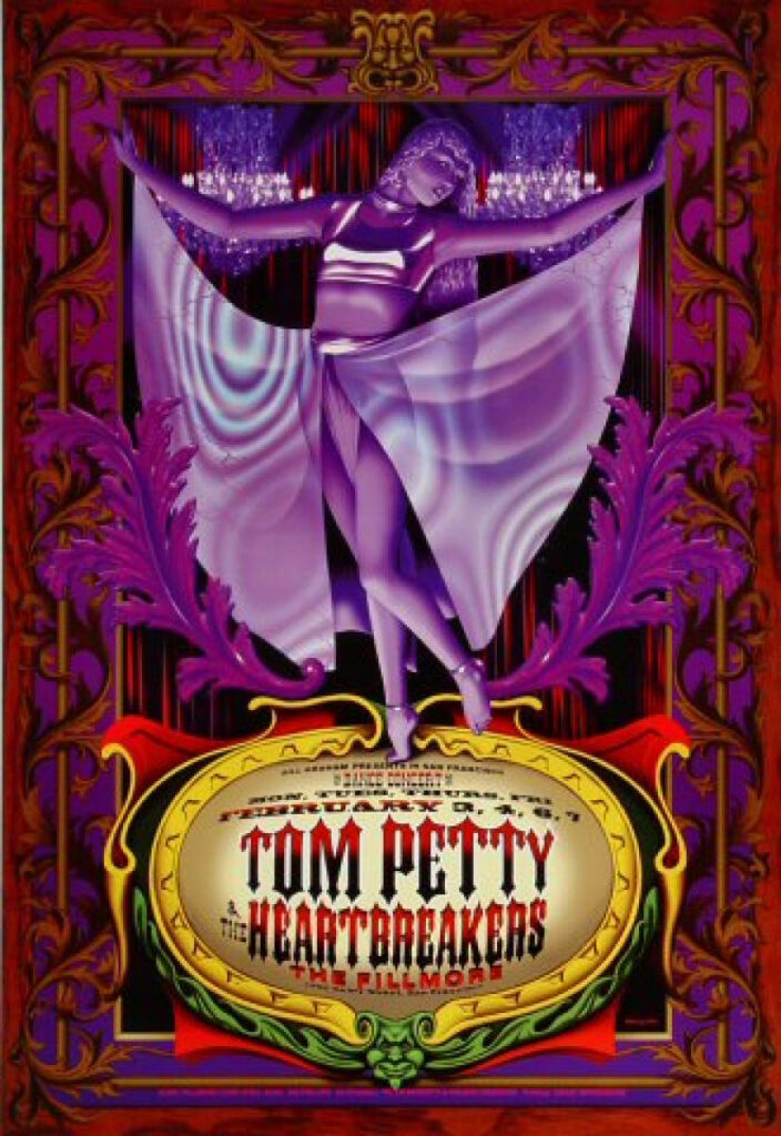 Tom Petty The Heartbreakers Vintage Concert Poster From Fillmore 