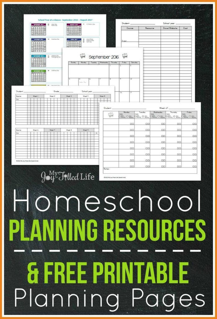 Top Homeschool Planning Resources FREE Printable Planning Pages 