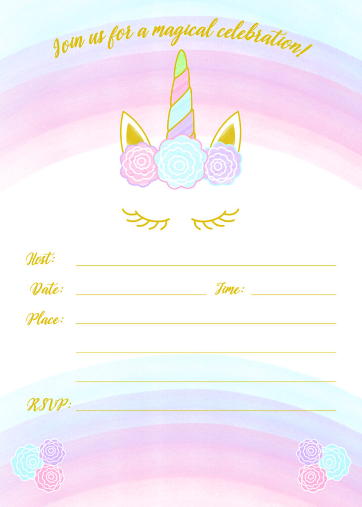 Unicorn Invitation Free Printable Templates Easy To Download In 2021 