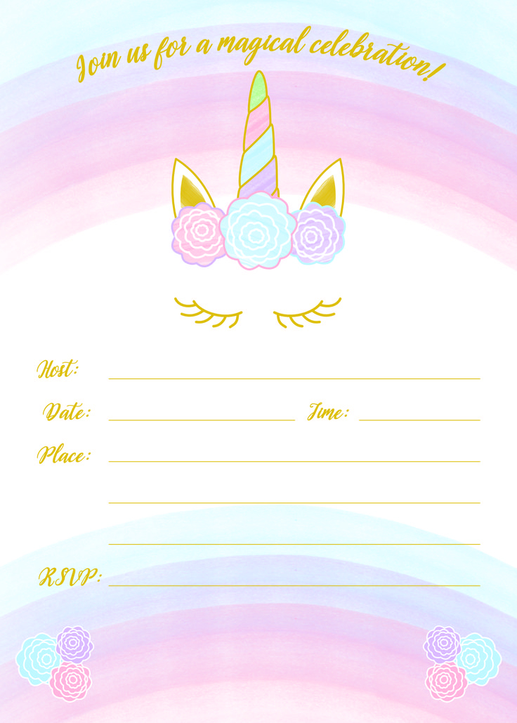 Unicorn Invitation Free Printable Templates Easy To Download In 2021 