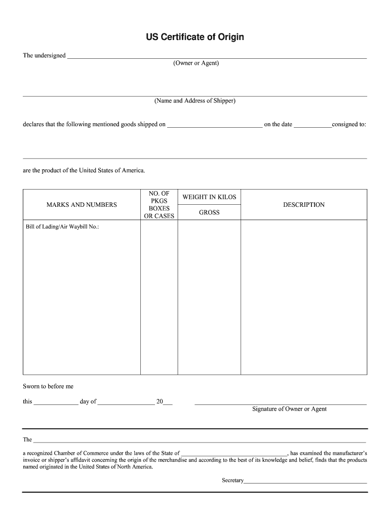 Usmca Certificate Of Origin Form Fill Online Printable Fillable 