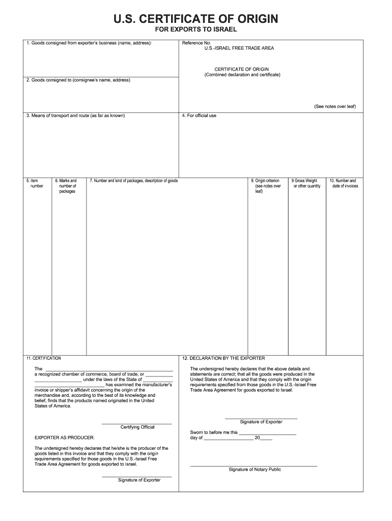 Usmca Certificates Of Origin Fill Online Printable Fillable Blank 