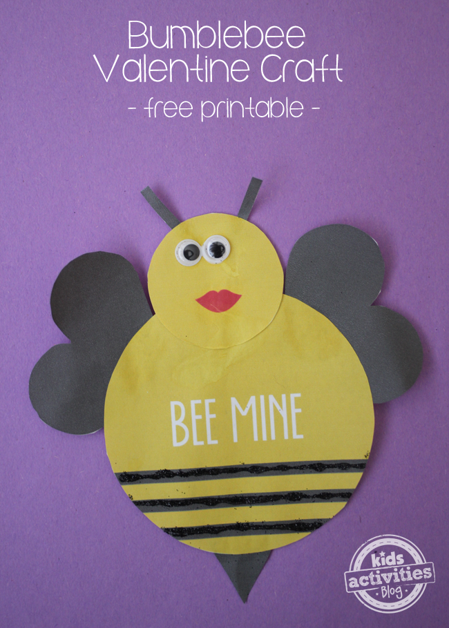 Valentine Craft Printable Bee Mine Make It With Your Little Valentine