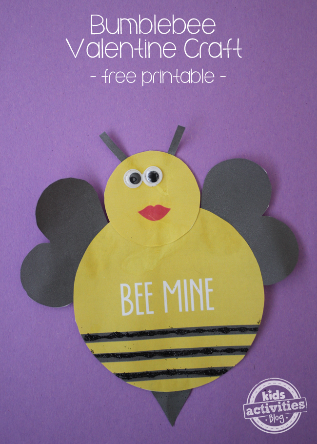 Valentine Craft Printable Bee Mine Make It With Your Little Valentine 