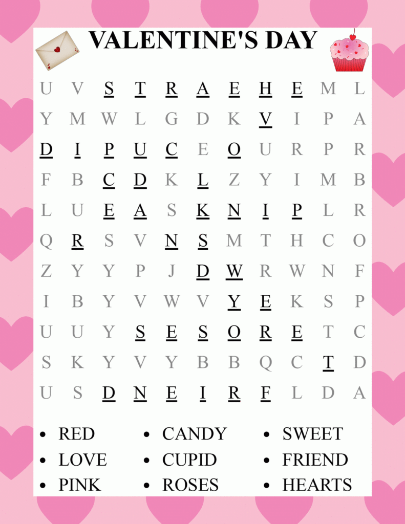 Valentine Word Puzzles For Kids Free Printables