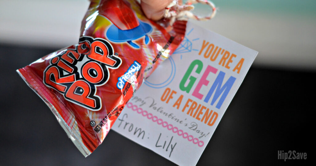  You re A Gem Of A Friend Ring Pop Valentine s Day Idea Hip2Save